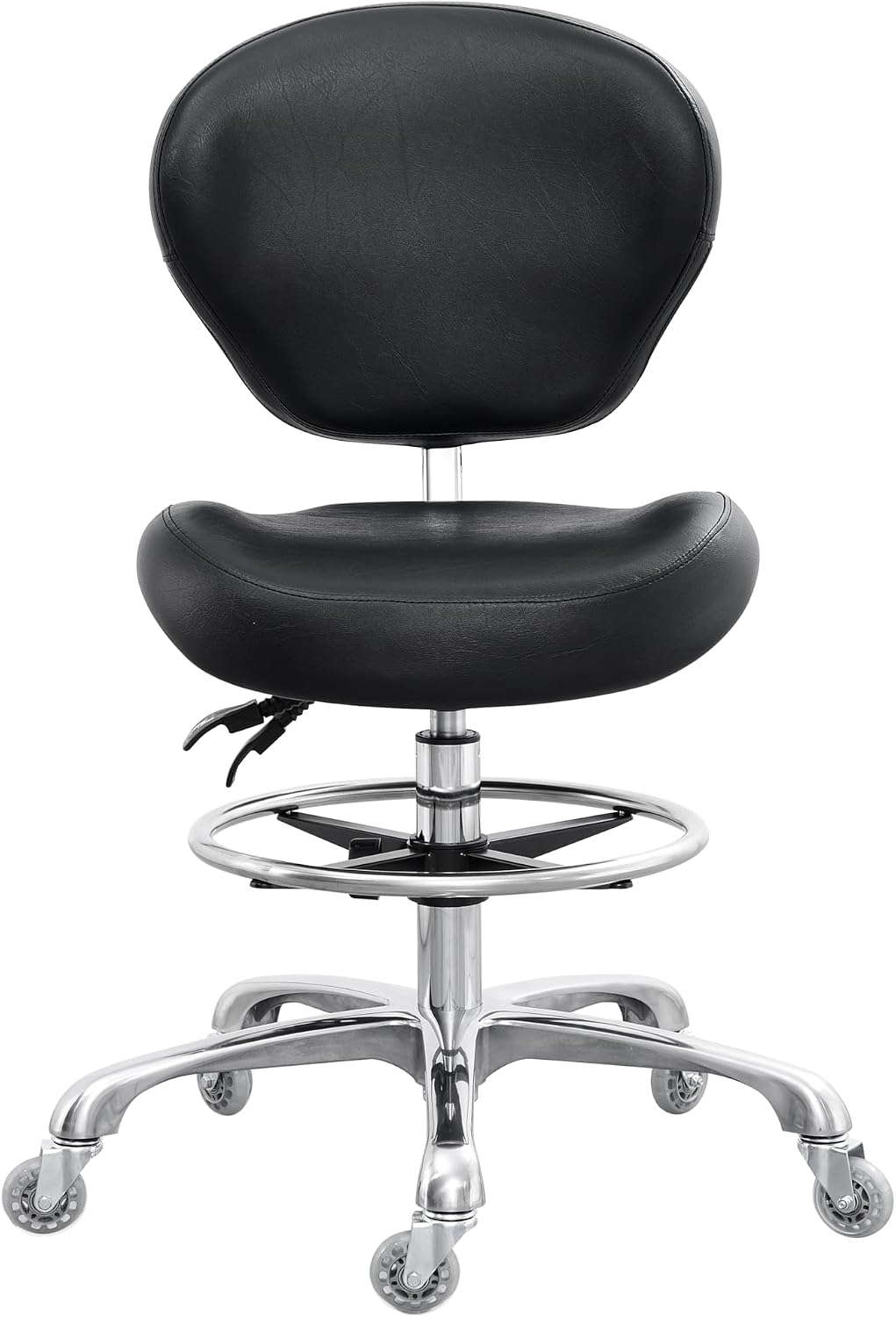 Medical Lab Chair - Krzesło techniczne z oparciem, regulowane wysokie